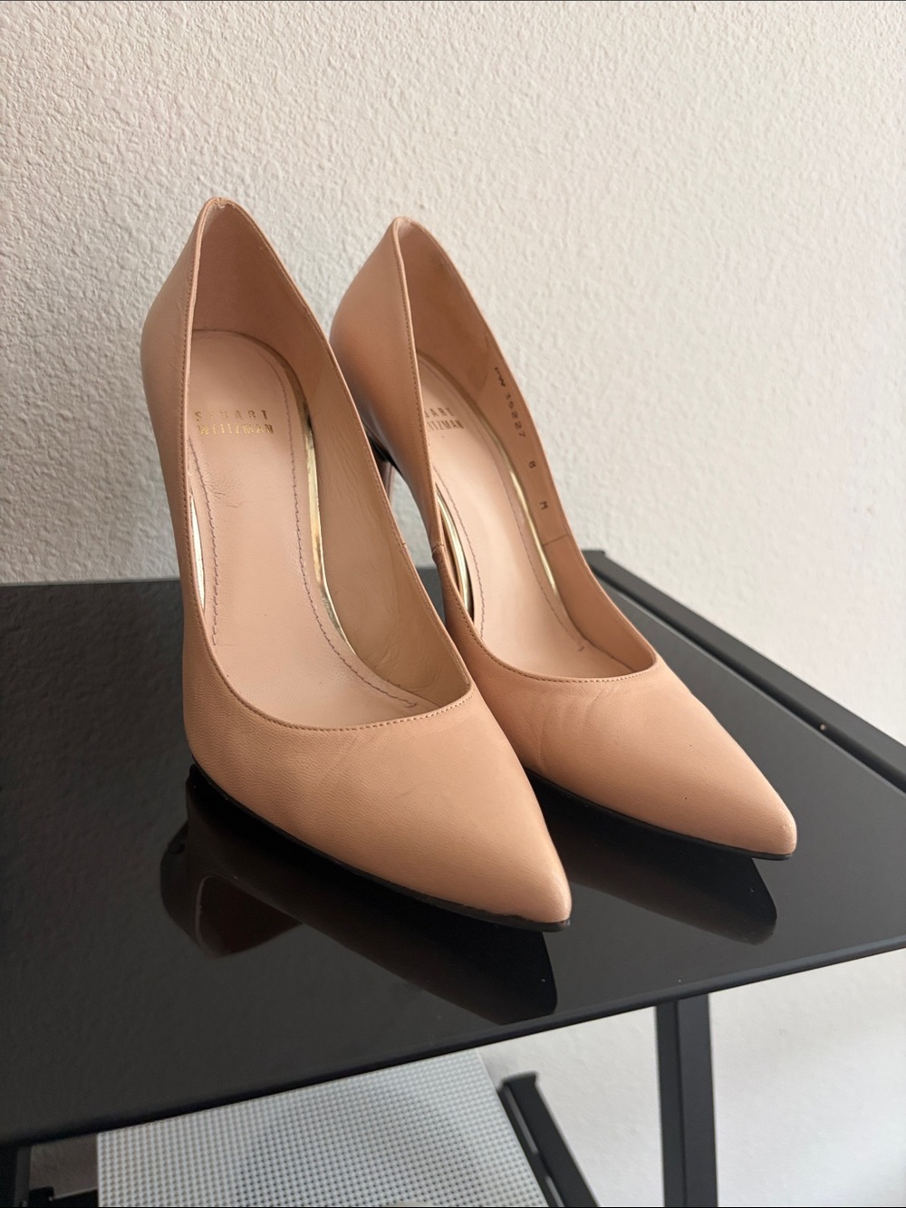 Stuart Weitzman Blush Nude Pointed-Toe High Heel Pumps
